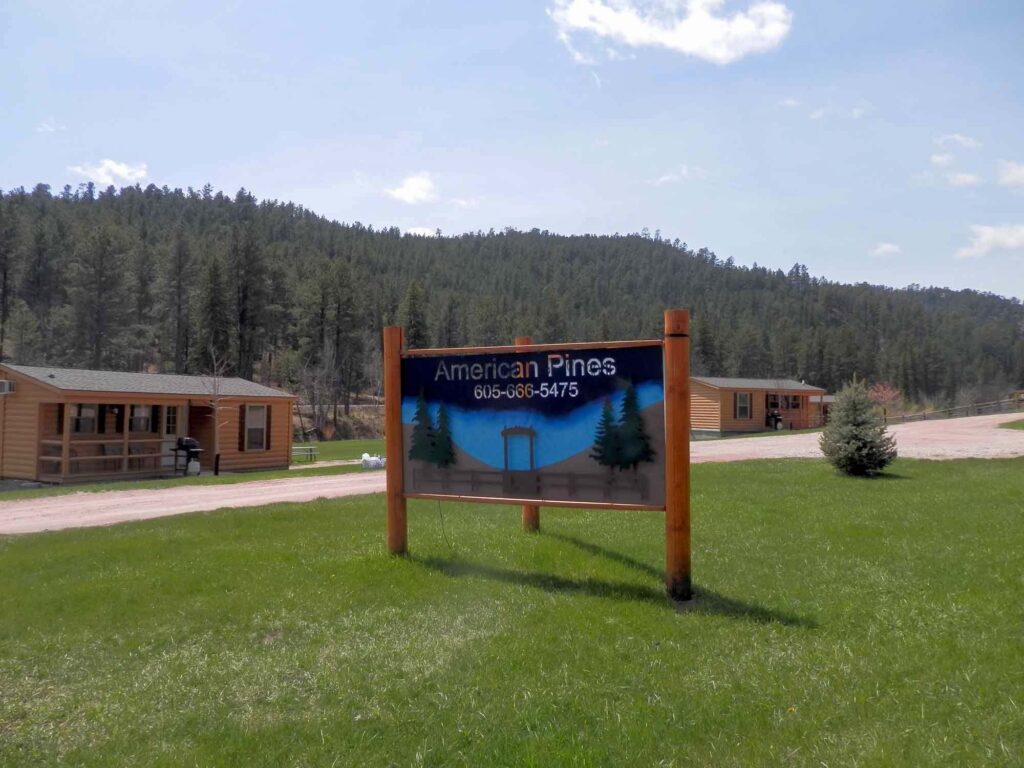 American Pines Cabins American Pines Cabins sign out front of property in Keystone, SD